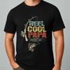 Reel Cool Papa Vintage Fishing Dad T Shirt Funny Fisherman Father's Day Retro Outdoor Casual for Men Vintage Washed Fashion