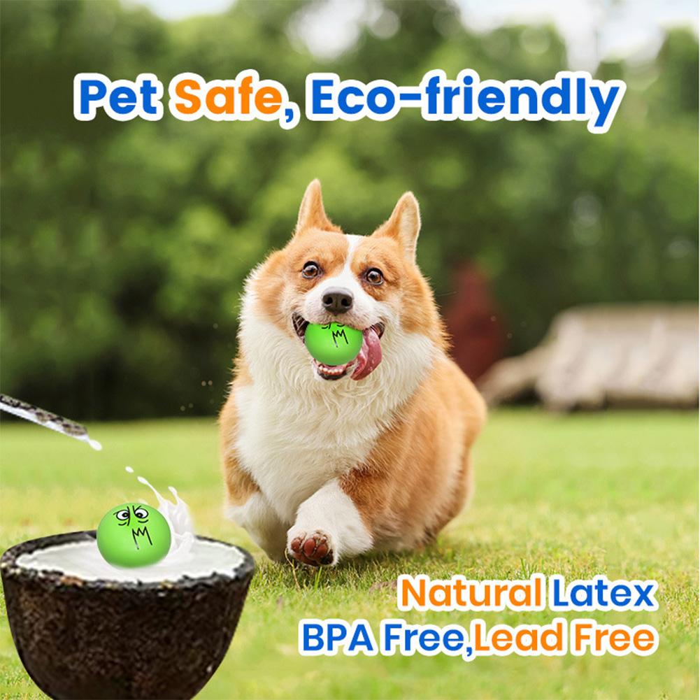 6Pcs Smile Face Dog Squeaky Toys Soft Latex Squeak Balls Bouncy Cute Face Pet Dog Toys for Puppy Small Pet Dogs