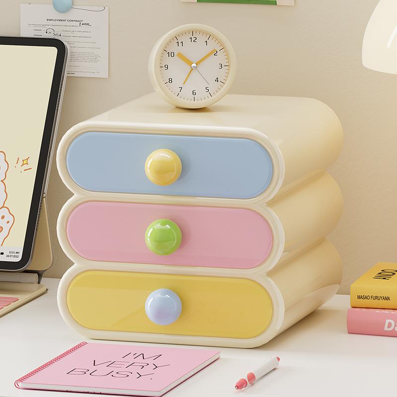 Uforu Dopamine Desktop Organizer – 3-Tier Drawer Multi-Function Stationery Shelf for Office & Dorm