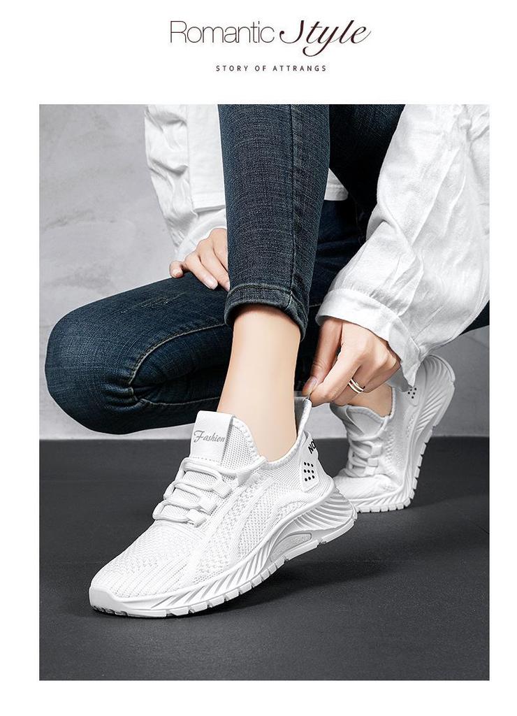 Scarpe Piatte da Donna Traspiranti in Flyknit con Suola Morbida - Scarpe da Corsa Primaverili Casual e Comode