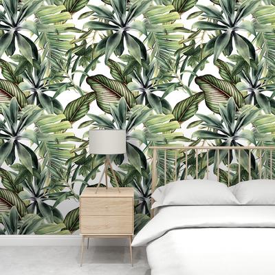 Tropisches Palmenblatt Tapete Grün Abziehbar und Aufklebbar Regenwald Botanische Blätter Wandpapier Dschungel Selbstklebend Vinylfolie Schrank