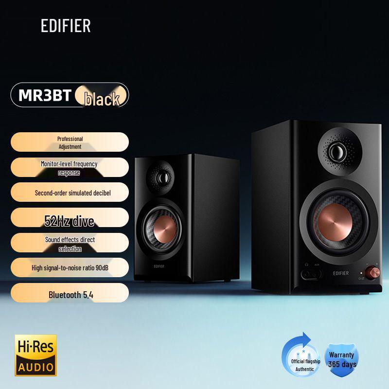 Edifier MR3BT Gold Label Bluetooth V5.4 Desktop Speakers, Adjustable High/Low Bass