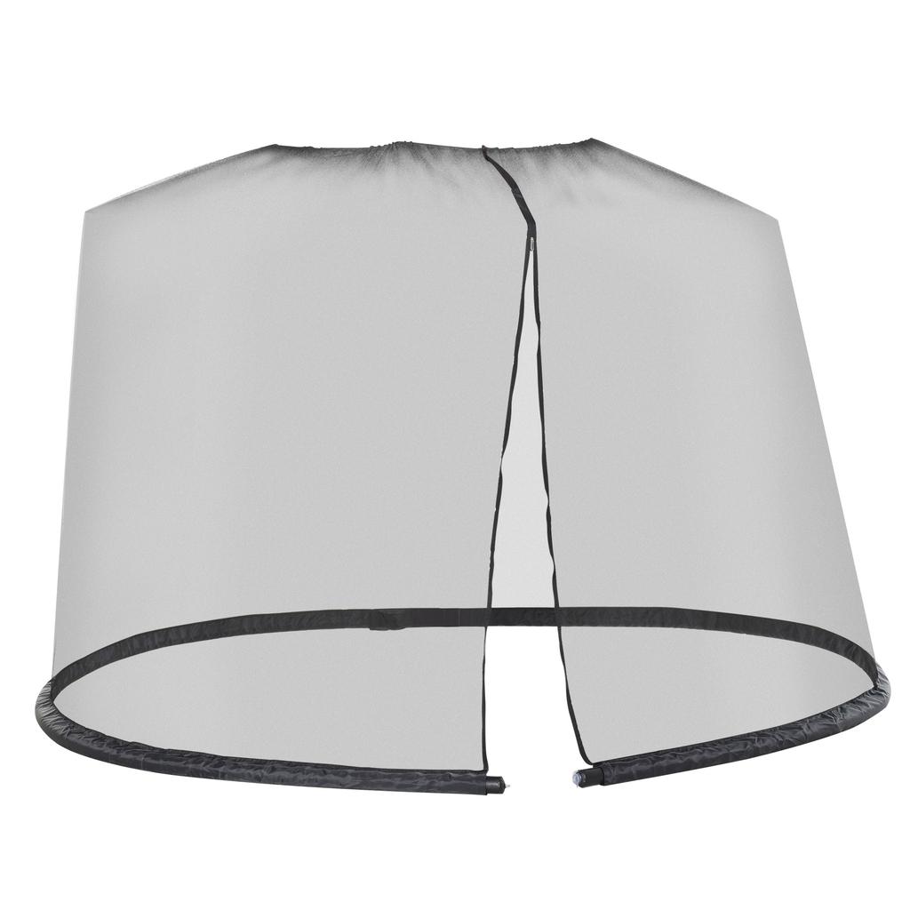 Outdoor Garden Umbrella Table Screen, 2.3 M Parasol Bug Mosquito Net Cover with Zipped Door