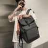 2025 New Simple Solid Color Men's Backpack Casual Travel Shoulder Bag Computer Laptop Rucksack Portable College Student Book Bag