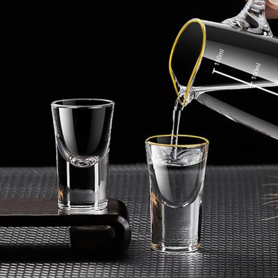 12pcs Sets 25ml Spirits Cup Golden Edged Small Wine Cup 100ml Baijiu Dispenser Golden Mountain Shaped Wine Pot Luxury Glassware
