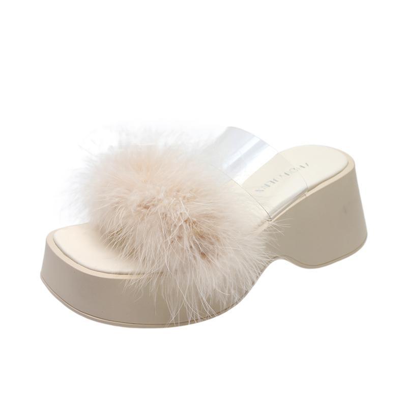 

Популярная пушистая замшевая классная обувь 2024 года, новые кексы, толстые подошвы, на высоком каблуке, искусственный мех, одно слово, девушка-трансвестит 38 бежевый