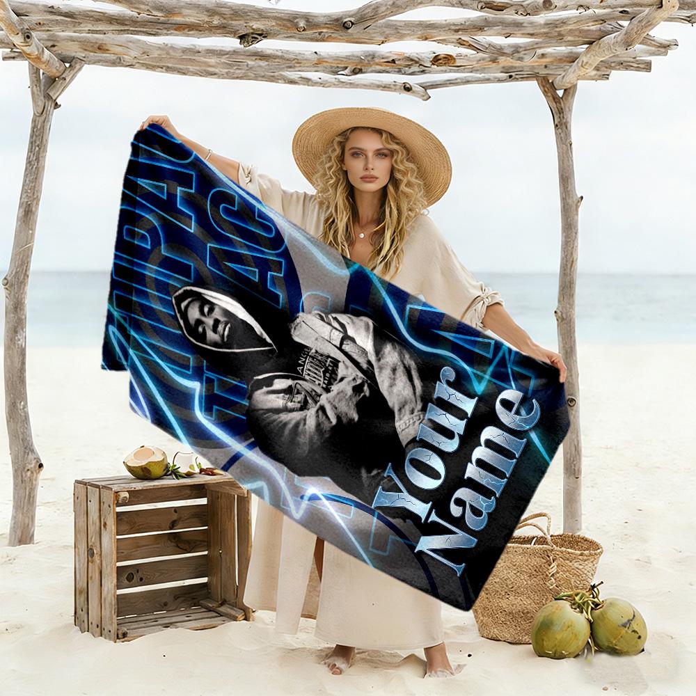 2pac Customize Your Name Beach Towel Soft Durable Quick-Dry Suitable for Swimming Gym Camping Yoga Vacation