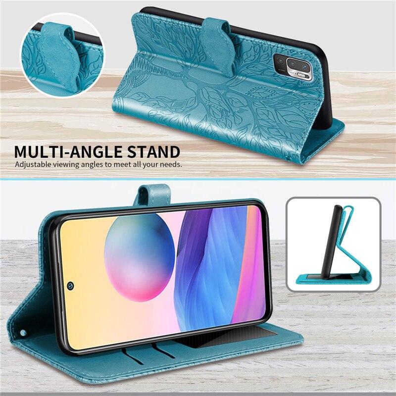 Rostsant Custodia per Xiaomi Mi 11T / Mi 11T Pro in pelle PU con albero in rilievo per Xiaomi Mi 11T Pro/Xiaomi Mi 11T – Marrone
