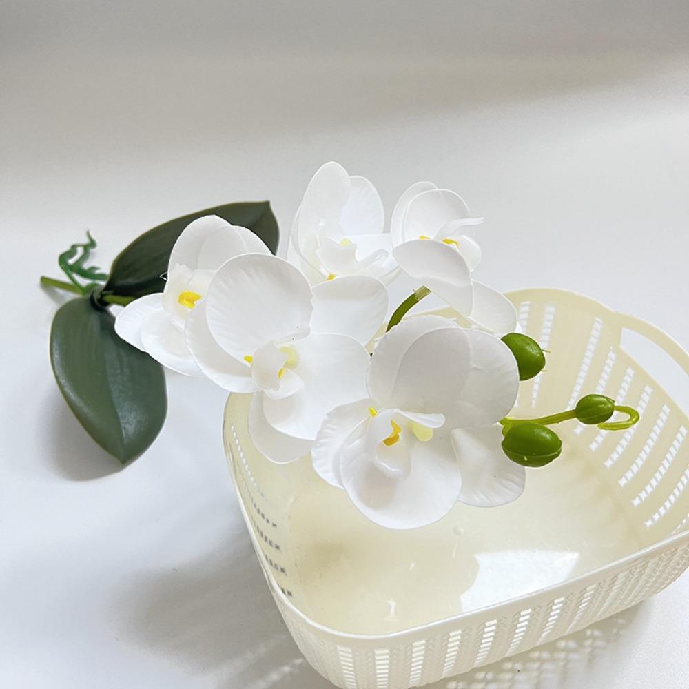 

37cm Simulated Orchid Artificial Flowers 5 Flower Fake Flowers Home Room Decor белый