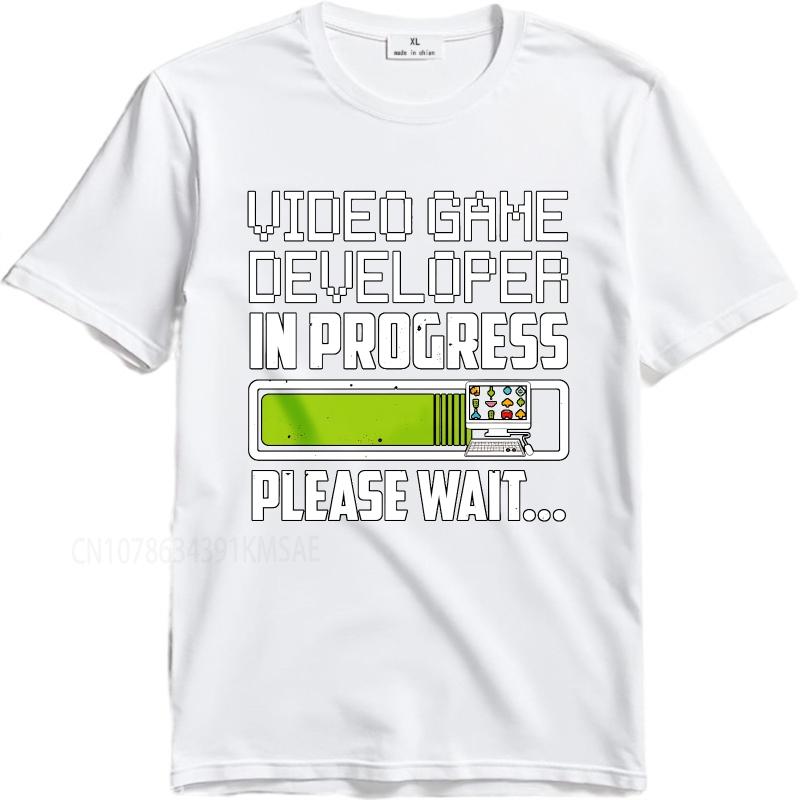 Big size summer For him tshirt Video Game Developer In Progress Please Wait Short Sleeve Relaxed Fit Crew Neck tops