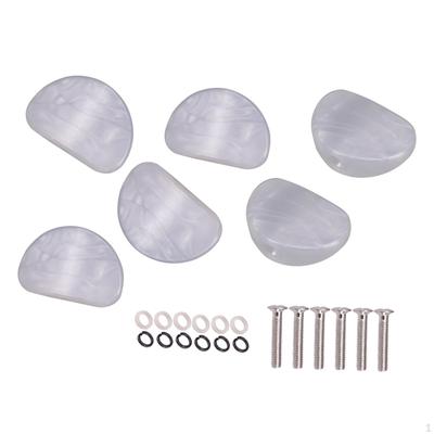 6 Pieces Machine Heads Knobs for Acoustic/Electric Guitar Accessory Pearl-White