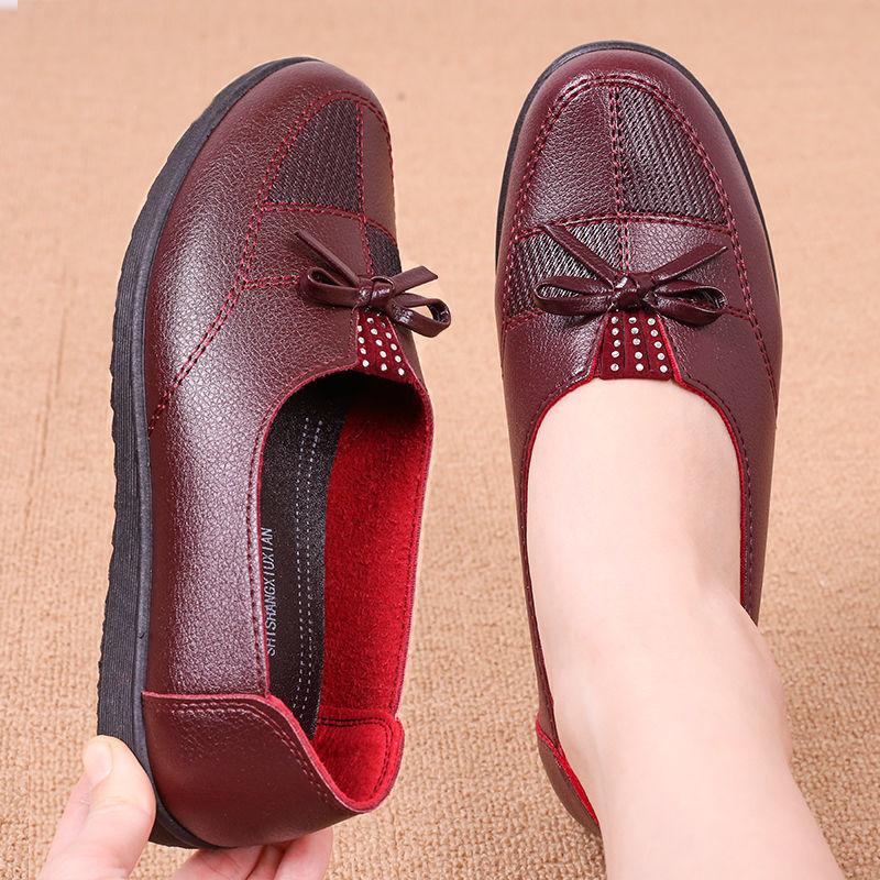 

Весенне-осенняя обувь женская новая универсальная на плоской подошве повседневная обувь одинарная обувь нескользящая на мягкой подошве средней высоты кожаная обувь повседневная обувь 40