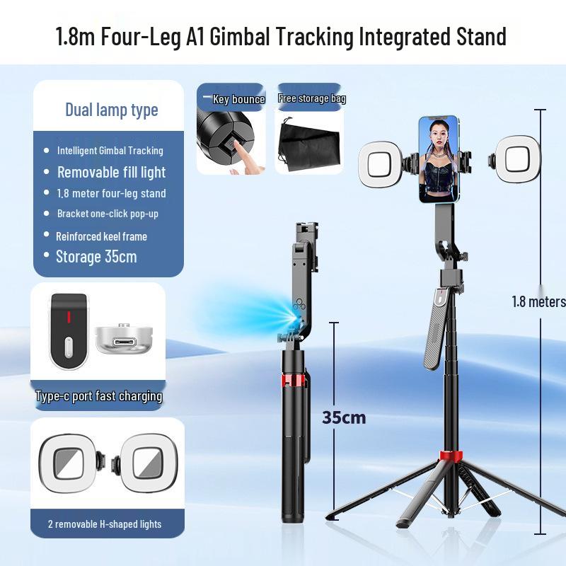

360° Автоматично Обертовий Підвіс для Відстеження Обличчя та Палиця для Селфі з Прямою Трансляцією, Ручний Штатив з Захистом від Тремтіння