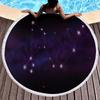 12 Constellation Round Beach Towel, Soft Microfiber Mystery Universe Galaxy Beach Towel Absorbent Towel for Travel Pool Picnic
