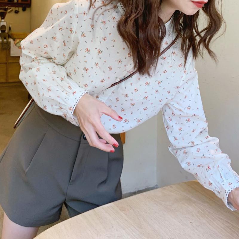 Frühling Herbst Shirts Damen Print Langarm O-Ausschnitt Casual Täglich Studenten süßen Stil Femme Kleidung