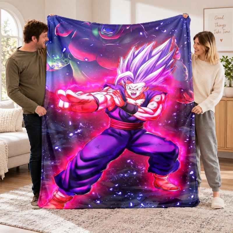 Dragon Ball Gohan Flannel Blanket Soft Throw Blanket Bed Sofa Cover Warm Home Decor Gift