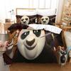 Panda Duvet Cover Anime Characters Duvet Set 2 Piece Microfiber Quilt Cover Reversible Bedding Sets with Matching Pillowcases