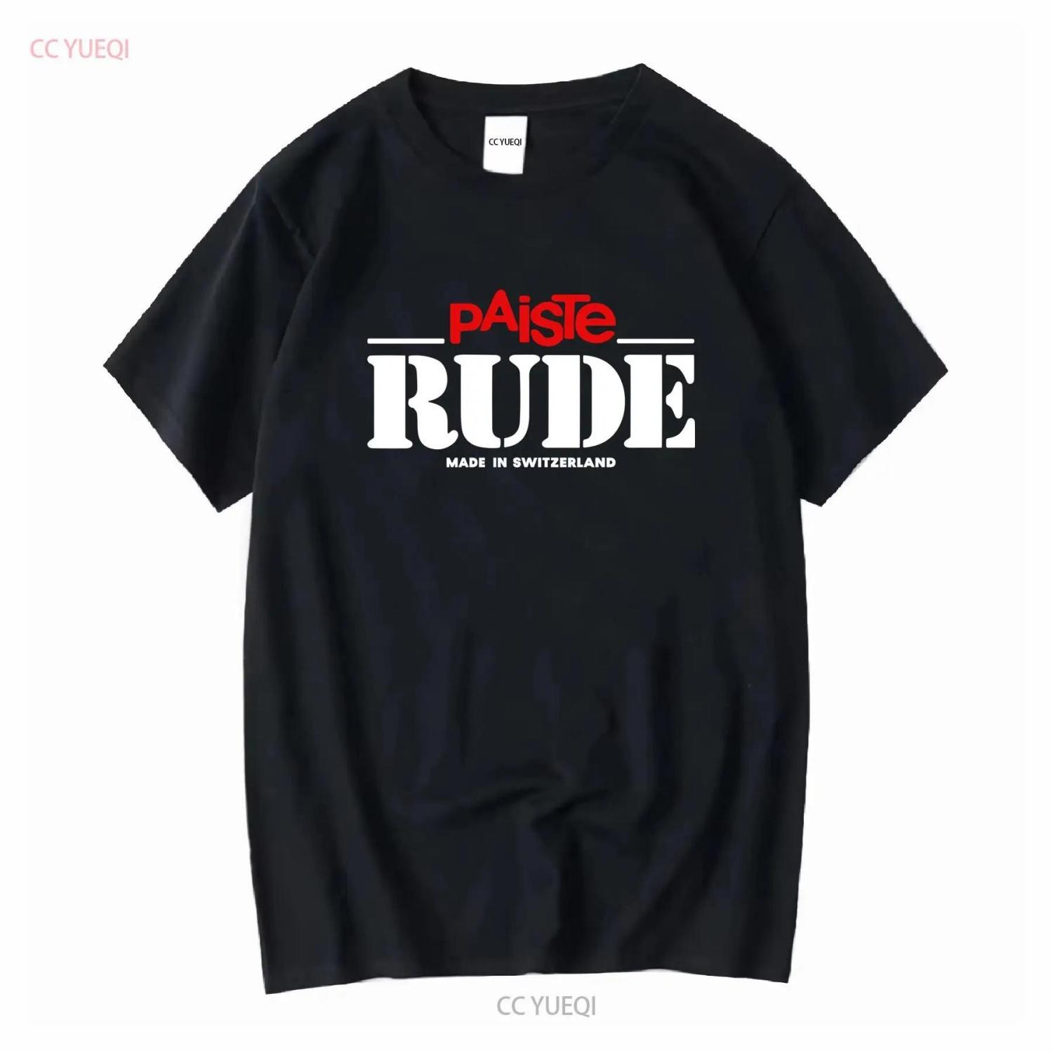 

NEW MENS WOMEN T SHIRT Paiste Cymbals RUDE Logo Size S 3XL Long or Short Sleeves Vintage Washed Comfortable Streetwear Unisex XXXXXL чорний
