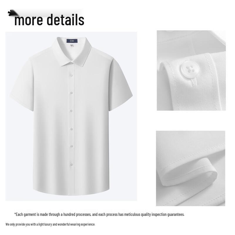FIRS Herren Tencel Modal Bügelfreies Kurzarmhemd