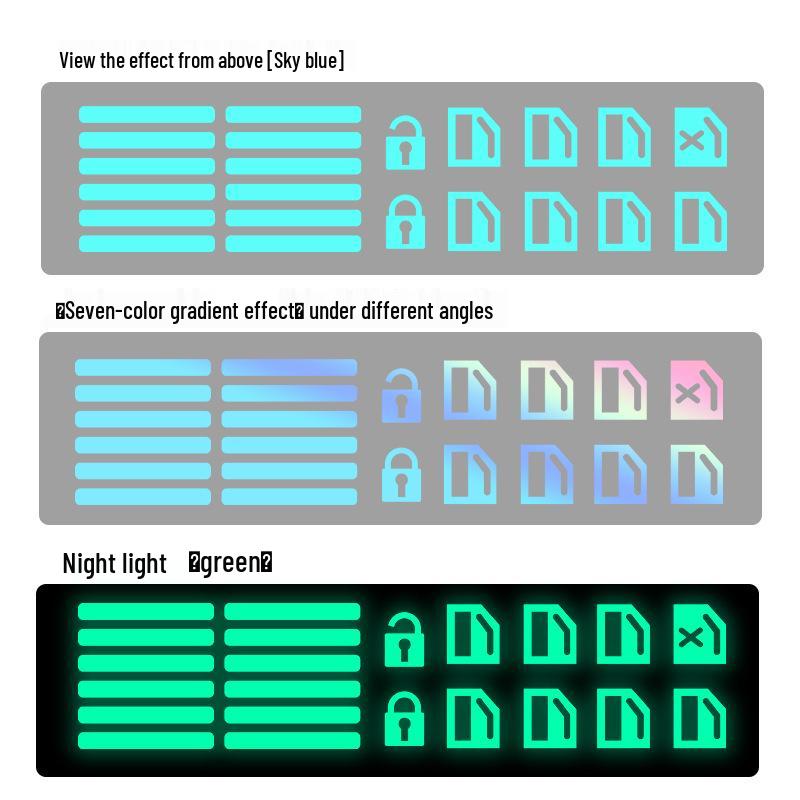 Pegatinas Fluorescentes para Botones Interiores de Coche - Pegatinas Impermeables y Resistentes al Desgaste para Elevalunas