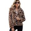 3 Autumn and winter plush suit collar imitation fur leopard print jacket women's wool long-sleeved fluffy jacket