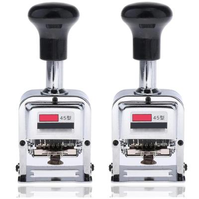 Automatic Numbering Machine, 6-Digit Marking Machine, Digital Stamp Roller, Number Stamp for Offices, 2-Pack