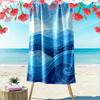 Blue Waves and Mountains Scenic Design Beach Towel Quick-drying for Travel Outdoor Sports Jogging Beach and Swimming