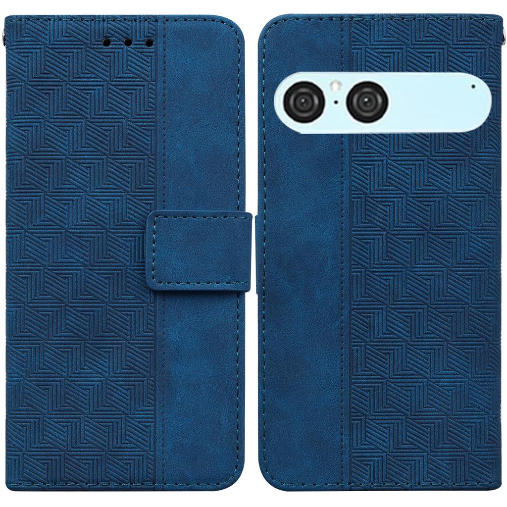 Pro Sony Xperia 10 VII Pouzdro Geometrický Vzor Kožená Peněženka Kryt na Telefon s Poutkem na Zápěstí