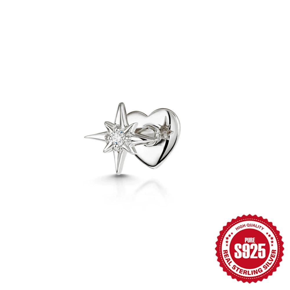 14K Gold Plated Solid 925 Sterling Silver Post Flat Back Stud Earrings for Women Cartilage Helix Piercing Cubic Zirconia Earring