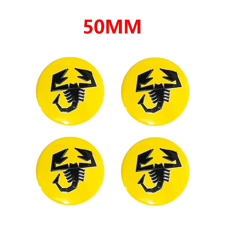 4pcs 56mm 50mm 3D logo car emblem Wheel Center Hub auto Rim refit dust-proof badge covers sticker styling accessories For FIAT