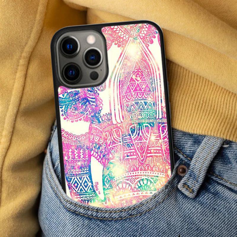 Totem Aztec Elephant Soft Phone Case for iPhone 17 Air 16e Pro max 15 Pro 13 14 Plus 11 12 MagSafe Magnetic Coque iPhone 13pro max