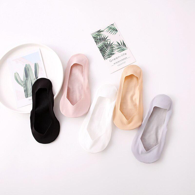 Ladies Summer Thin Sock Slippers Silicone Antiskid Ice Silk Solid Seamless Invisible
