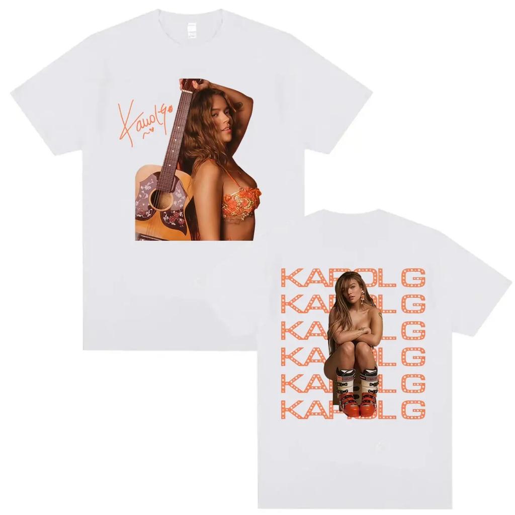 Summer Tops Cozy Cotton T-shirt Karol G Tropicoqueta Tour 2026 New Album T-shirts Men Women Harajuku Hip Hop Street T Shirt Streetwear