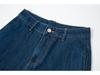 Petite Women's Blue Retro High-Waist Wide-Leg Cropped Jeans, Summer 2025 Four-Way Stretch