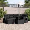 VidaXL Garden Lounge Set 7 Pcs with Cushions Black Wicker 3268045