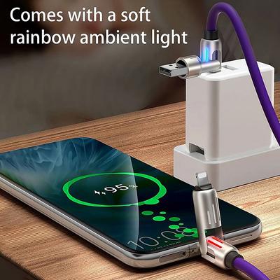 240W Super Fast Charging Cable 4 In 1 Multi Connectors Charger Rotating Elbow Usb To Type-C 1.2M Mobile Phone Charger Cable