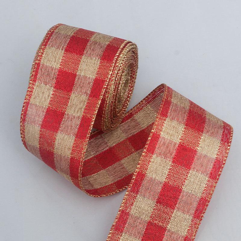 

Декоративные украшения своими руками, романтичные и уютные, из искусственной пеньковой ленты, в клетку, с отделкой из рыбьей лески, на Рождество, на Хэллоуин, с бантом, на заднем плане, украшение 6cm*5 yards