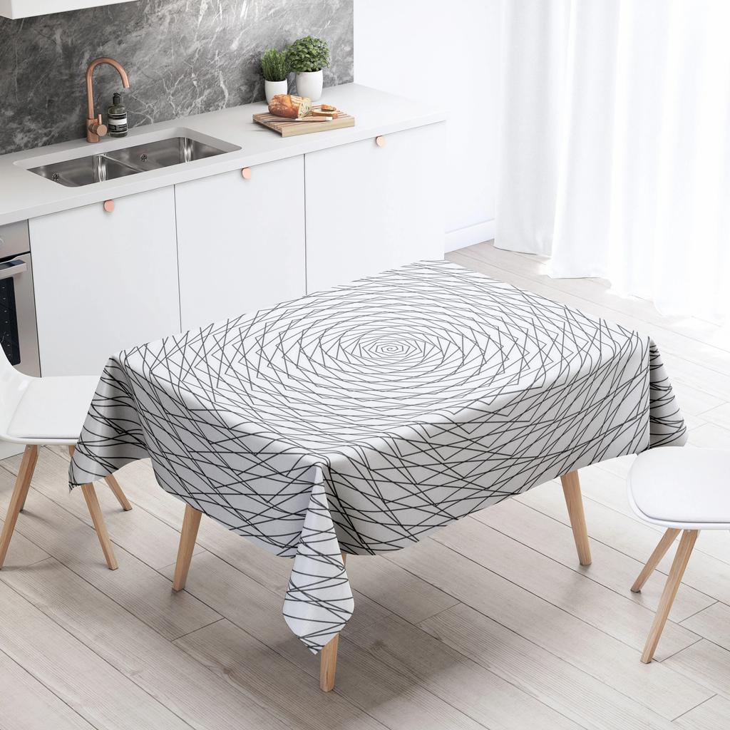 Abstract Ripple Tablecloth Home Decor Stain Resistant Waterproof Table Decoration Rectangular Kitchen Fireplace Tops