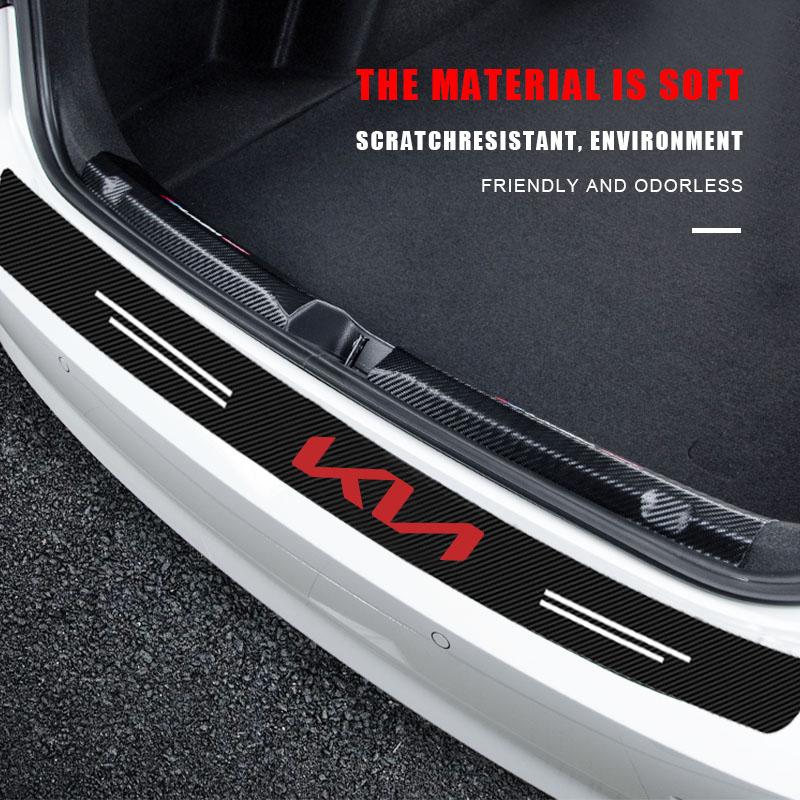 Carbon Fiber Car Trunk Rear Bumper Sticker Guard Plate Protector For KIA Cerato Sportage R K2 K3 K5 Sorento Sportage R Rio SoulSI1 