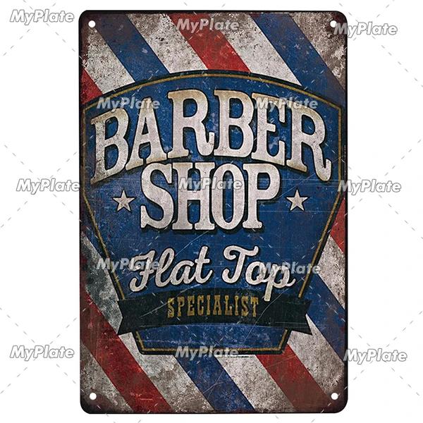 BARBER Tin Sign Metal Sign Retro Plaque Home Decor Metal Vintage Man Cave Bar Pub Club Home Wall Decoration