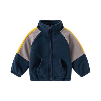 2-8 Years Kids Boys Fleece Zipper Coat Thin Jacket