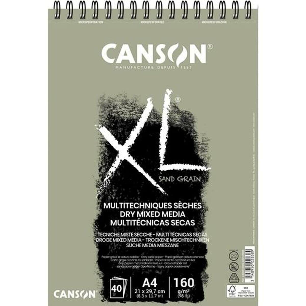 

Maruman Canson XL Sand Grain Gray A4 40 Sheets 110-395
