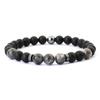 Frosted Black Onyx 8mm Tiger Eye Stone Beaded Bracelet Men Couple Natural Strings Casual Accessories Holiday Gifts