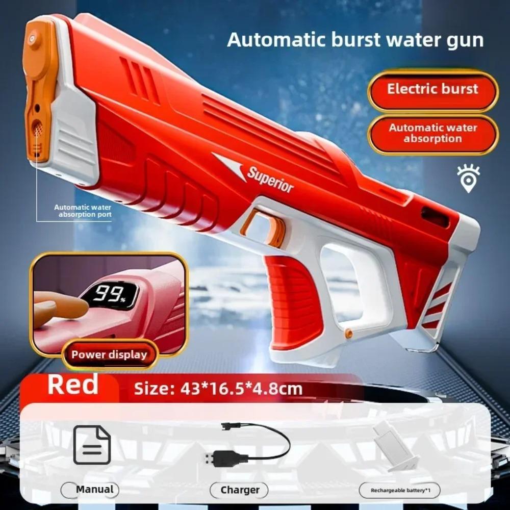 New Electric Water Guns Children Wholesale AutomaticWater Absorption Battery DisplayLarge Capacity Boys' Water PlayToyWater Gun