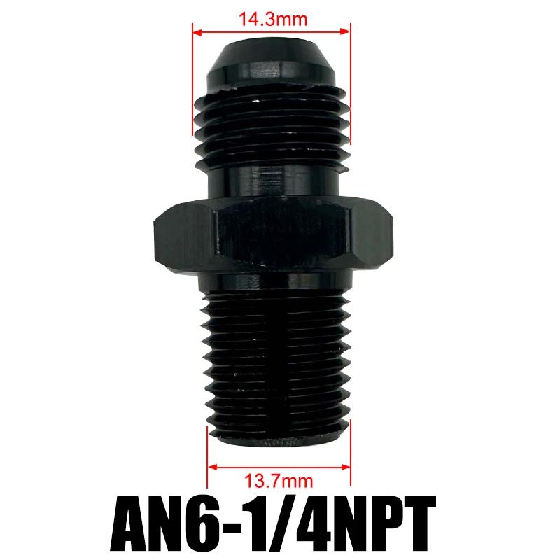 4AN 6AN 8AN 10AN 12AN To 1/2" 1/4" 1/8" 3/8" 3/4" NPT Oil Cooler Adapter Male Straight Fuel Hose Pipe Tube Thread Flare Fitting