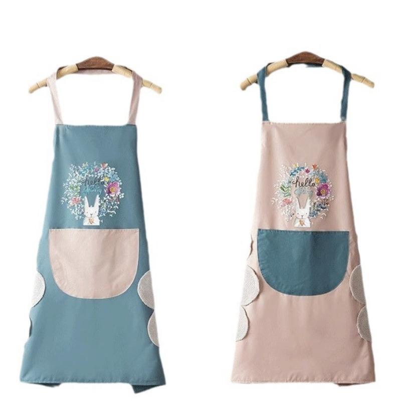 Garland Rabbit Cartoon Pattern Waterproof and Oil-proof Apron KitchenHomeWashable Household