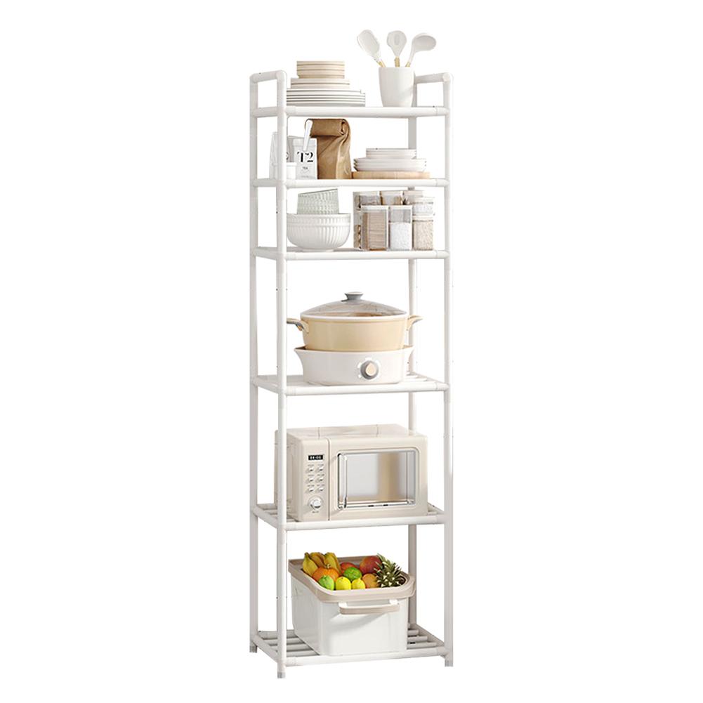 

6 Tier Metal Storage Shelf Multi-Function Utility Shelf Heavy Duty Shelving Unit Pantry Shelves for Cooker Tableware белый