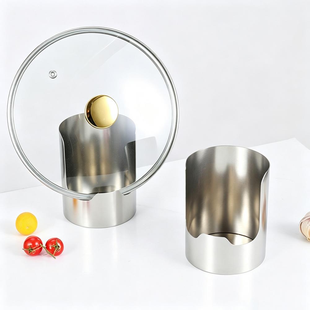 Pot Lid Organizer for Kitchen Counter Stainless Steel Pot Lid Rack Vertical Kitchen Utensil Holder Space-saving for Spatulas