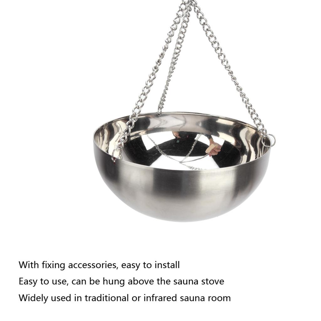 20cm Stainless Steel Sauna Aromatherapy Bowl Essential Oil Holder Sauna Room Accessories
