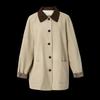 TaTu Women's Autumn/Winter Color-Block Loose Lapel Mid-Length Trench Coat